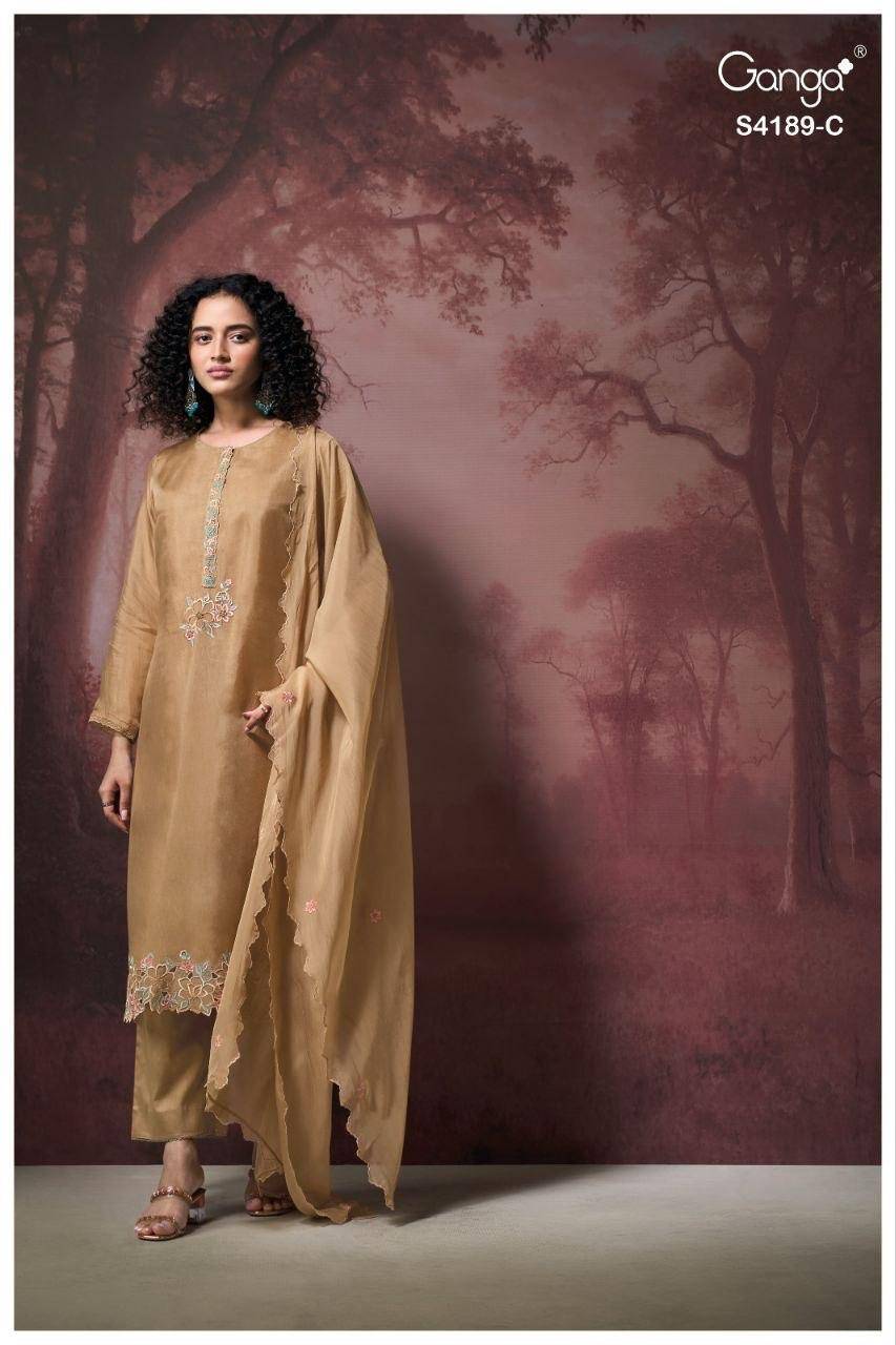 CAYSA 4189 By GANGA FASHION Stylish Beautiful Colourful PREMIUM PURE BEMBERG Dresses At Wholesale Price
